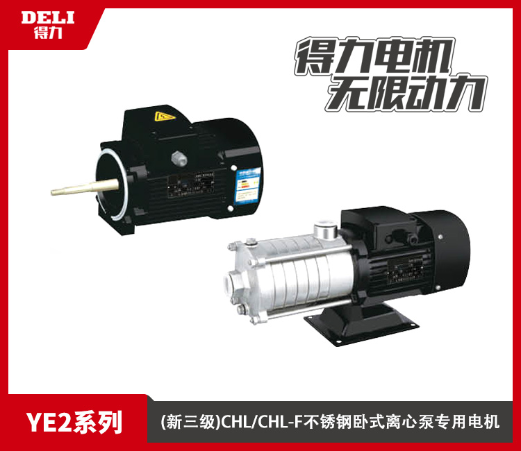 YE2系列(新三级)CHL/CHL-F不锈钢卧式离心泵专用电机